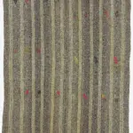 Kıl Çizgili Gri Keçi Kılı İpliğinden El Dokuma Kilim-185x237