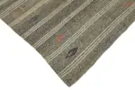 Kıl Çizgili Gri Keçi Kılı İpliğinden El Dokuma Kilim-185x237 - Görsel 4