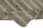 Kıl Çizgili Gri Keçi Kılı İpliğinden El Dokuma Kilim-185x237 - Görsel 6