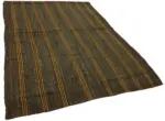 Kıl Çizgili Kahverengi Keçi Kılı İpliğinden El Dokuma Kilim-183x270 - Görsel 2
