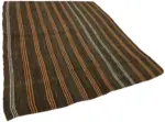 Kıl Çizgili Kahverengi Keçi Kılı İpliğinden El Dokuma Kilim-200x248 - Görsel 2