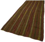 Kıl Çizgili Kahverengi Keçi Kılı İpliğinden El Dokuma Kilim-150x354 - Görsel 3