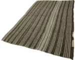 Kıl Çizgili Kahverengi Keçi Kılı İpliğinden El Dokuma Kilim-190x298 - Görsel 3