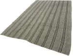 Kıl Çizgili Gri Keçi Kılı İpliğinden El Dokuma Kilim-220x330 - Görsel 3