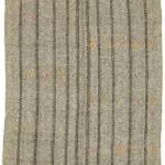 Kıl Çizgili Bej Keçi Kılı İpliğinden El Dokuma Kilim-203x260