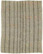 Kıl Çizgili Bej Keçi Kılı İpliğinden El Dokuma Kilim-203x260