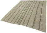 Kıl Çizgili Bej Keçi Kılı İpliğinden El Dokuma Kilim-203x260 - Görsel 3