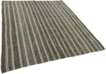 Kıl Çizgili Gri Keçi Kılı İpliğinden El Dokuma Kilim-185x222 - Görsel 2