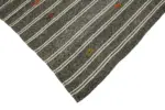 Kıl Çizgili Gri Keçi Kılı İpliğinden El Dokuma Kilim-185x222 - Görsel 4