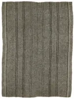 Kıl Çizgili Bej Keçi Kılı İpliğinden El Dokuma Kilim-182x240