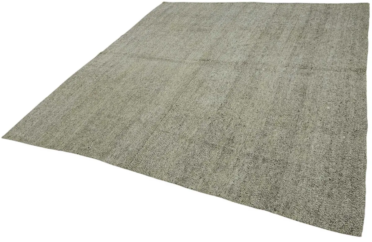 Kıl Çizgili Bej Keçi Kılı İpliğinden El Dokuma Kilim-243x260 - Görsel 3