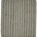 Kıl Çizgili Bej Keçi Kılı İpliğinden El Dokuma Kilim-193x200