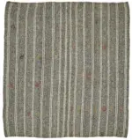 Kıl Çizgili Bej Keçi Kılı İpliğinden El Dokuma Kilim-193x200