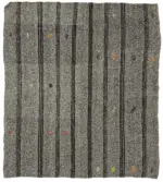 Kıl Çizgili Gri Keçi Kılı İpliğinden El Dokuma Kilim-208x233