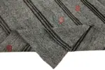 Kıl Çizgili Gri Keçi Kılı İpliğinden El Dokuma Kilim-208x233 - Görsel 6