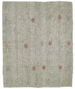 Kıl Çizgili Bej Keçi Kılı İpliğinden El Dokuma Kilim-221x268