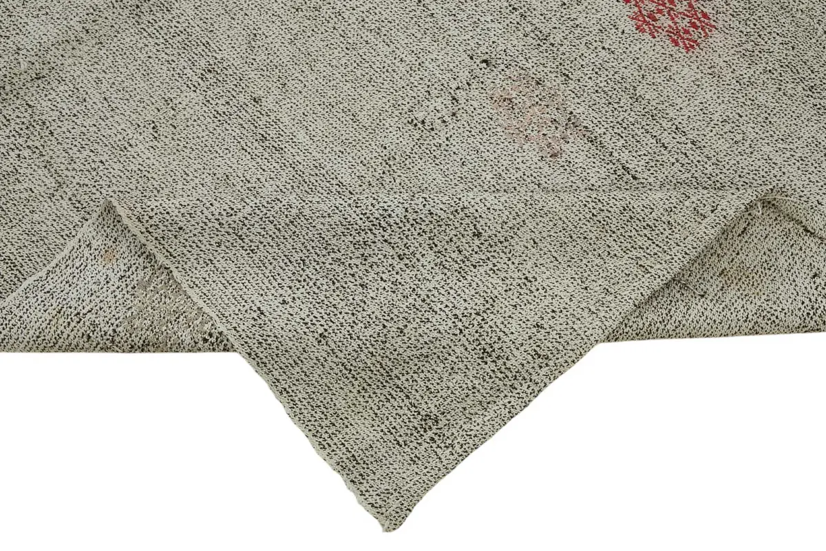 Kıl Çizgili Bej Keçi Kılı İpliğinden El Dokuma Kilim-221x268 - Görsel 6