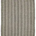Kıl Çizgili Bej Keçi Kılı İpliğinden El Dokuma Kilim-235x305