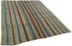 Kıl Çizgili Gri Keçi Kılı İpliğinden El Dokuma Kilim-206x255 - Görsel 2