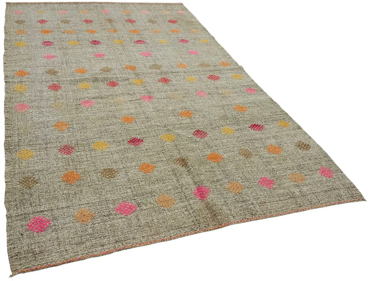 Kıl Çizgili Gri Keçi Kılı İpliğinden El Dokuma Kilim-177x280 - Görsel 2