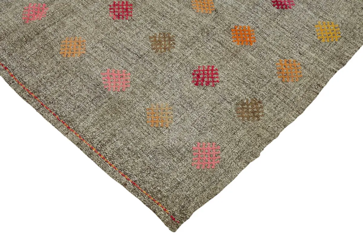 Kıl Çizgili Gri Keçi Kılı İpliğinden El Dokuma Kilim-177x280 - Görsel 4