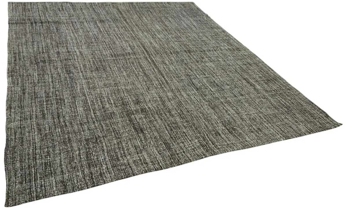 Kıl Çizgili Gri Keçi Kılı İpliğinden El Dokuma Kilim-242x287 - Görsel 2