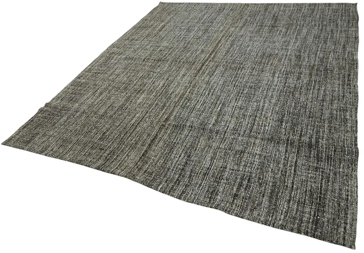 Kıl Çizgili Gri Keçi Kılı İpliğinden El Dokuma Kilim-242x287 - Görsel 3