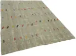 Kıl Çizgili Gri Keçi Kılı İpliğinden El Dokuma Kilim-177x244 - Görsel 2