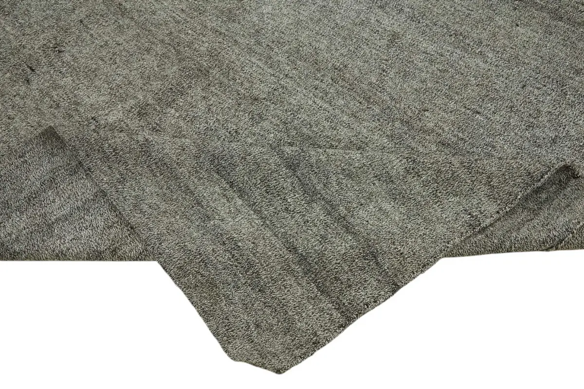 Kıl Çizgili Gri Keçi Kılı İpliğinden El Dokuma Kilim-198x240 - Görsel 6