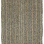 Kıl Çizgili Kahverengi Keçi Kılı İpliğinden El Dokuma Kilim-190x300