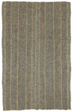 Kıl Çizgili Kahverengi Keçi Kılı İpliğinden El Dokuma Kilim-190x300