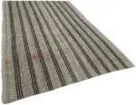 Kıl Çizgili Gri Keçi Kılı İpliğinden El Dokuma Kilim-186x290 - Görsel 2