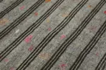 Kıl Çizgili Gri Keçi Kılı İpliğinden El Dokuma Kilim-186x290 - Görsel 5