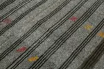 Kıl Çizgili Gri Keçi Kılı İpliğinden El Dokuma Kilim-203x260 - Görsel 5