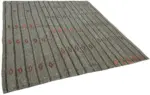 Kıl Çizgili Gri Keçi Kılı İpliğinden El Dokuma Kilim-216x263 - Görsel 2