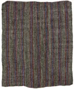 Kıl Çizgili Gri Keçi Kılı İpliğinden El Dokuma Kilim-202x244