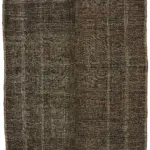 Kıl Çizgili Kahverengi Keçi Kılı İpliğinden El Dokuma Kilim-208x297