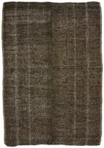Kıl Çizgili Kahverengi Keçi Kılı İpliğinden El Dokuma Kilim-208x297