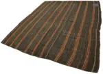 Kıl Çizgili Kahverengi Keçi Kılı İpliğinden El Dokuma Kilim-200x251 - Görsel 3