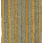 Kıl Çizgili Gri Keçi Kılı İpliğinden El Dokuma Kilim-180x226