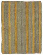 Kıl Çizgili Gri Keçi Kılı İpliğinden El Dokuma Kilim-180x226