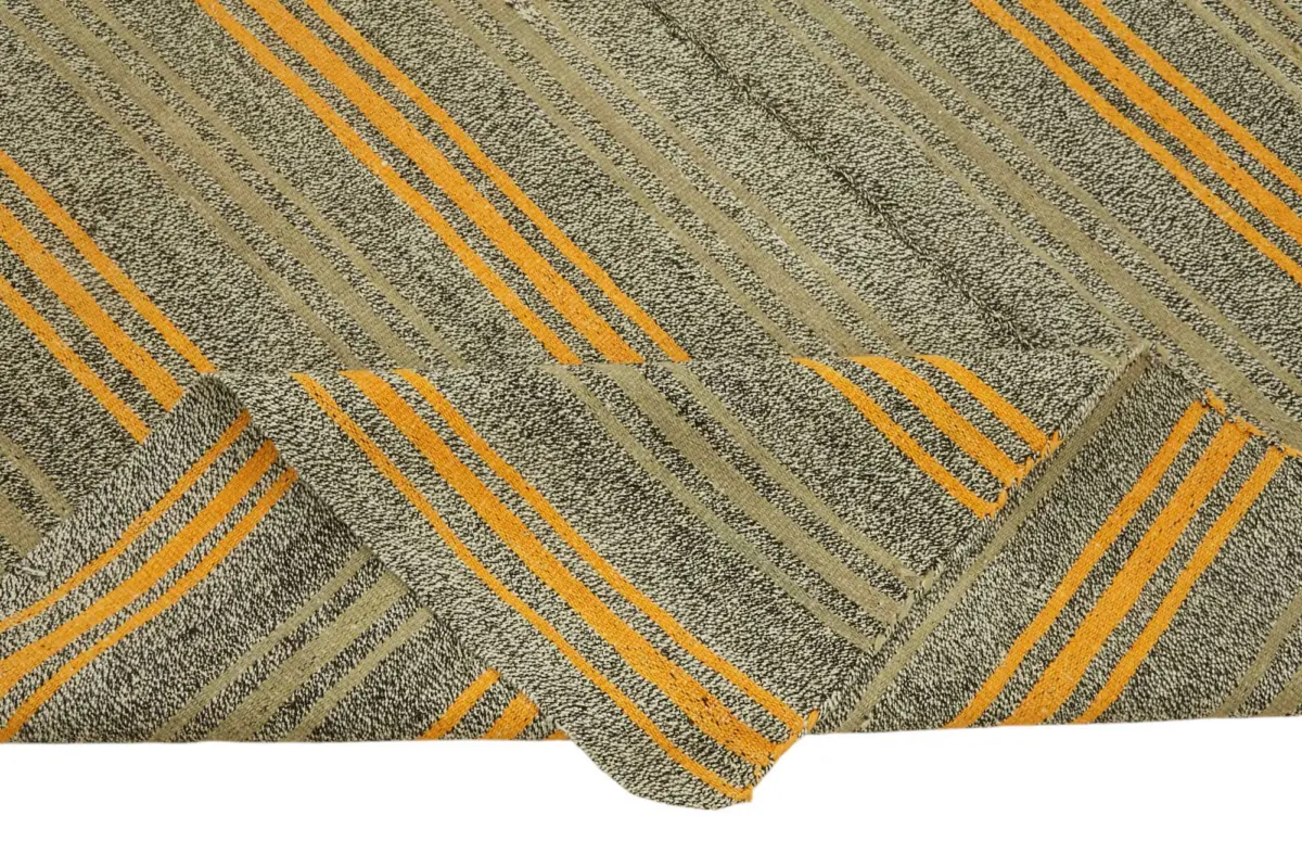 Kıl Çizgili Gri Keçi Kılı İpliğinden El Dokuma Kilim-180x226 - Görsel 6