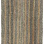 Kıl Çizgili Gri Keçi Kılı İpliğinden El Dokuma Kilim-161x245