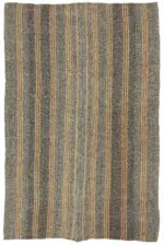 Kıl Çizgili Gri Keçi Kılı İpliğinden El Dokuma Kilim-161x245