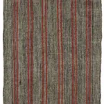 Kıl Çizgili Gri Keçi Kılı İpliğinden El Dokuma Kilim-165x208