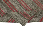 Kıl Çizgili Gri Keçi Kılı İpliğinden El Dokuma Kilim-165x208 - Görsel 6