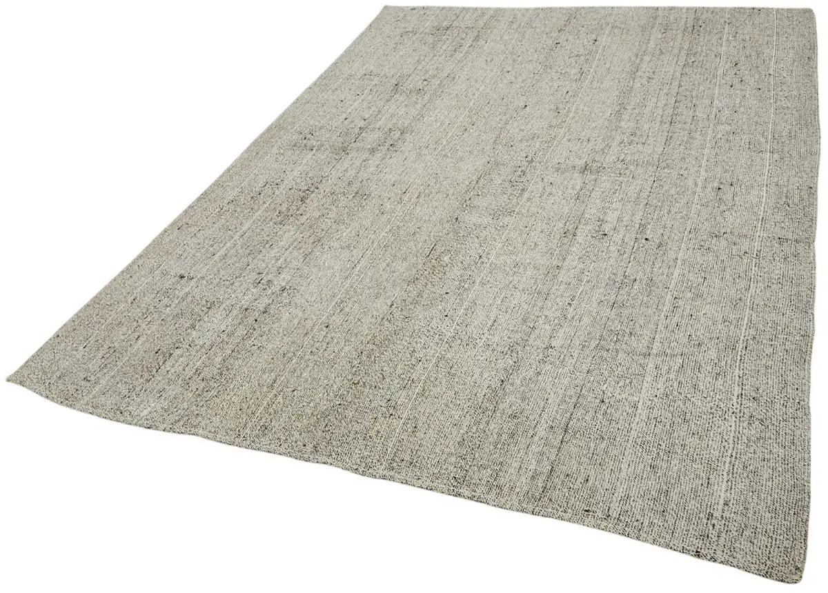 Kıl Çizgili Bej Keçi Kılı İpliğinden El Dokuma Kilim-200x272 - Görsel 3