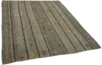 Kıl Çizgili Gri Keçi Kılı İpliğinden El Dokuma Kilim-178x226 - Görsel 2