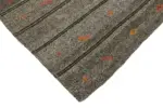 Kıl Çizgili Gri Keçi Kılı İpliğinden El Dokuma Kilim-178x226 - Görsel 4