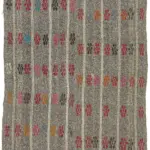 Kıl Çizgili Gri Keçi Kılı İpliğinden El Dokuma Kilim-176x217